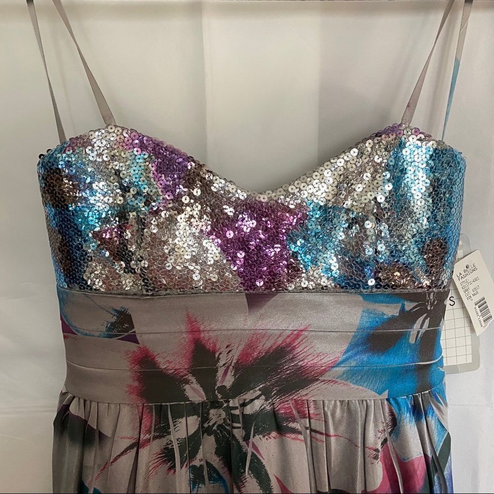 LA BELLE Womens Multicolored Silky Sequin Formal - Picture 10 of 11